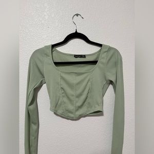 BOOHOO Sage Green Long sleeve, Size M
